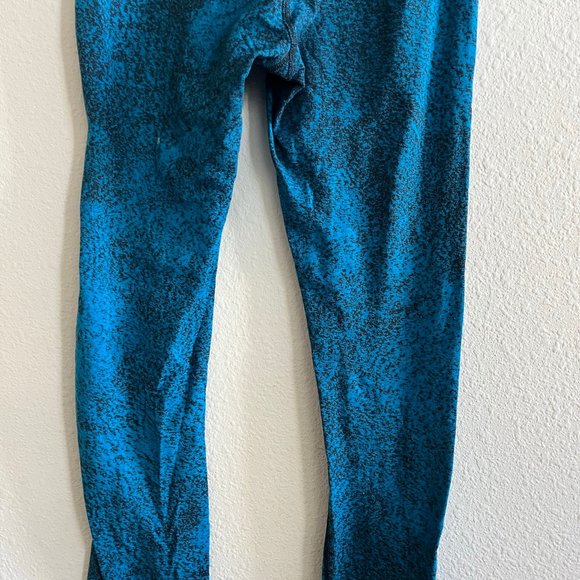 Lululemon Women's Wunder Under Pant III Leggings Luon Spray Jacquard Blue Size 4 - Picture 7 of 9